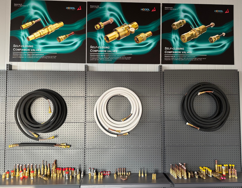 Válvula de conexão rápida para sistema de bomba de calor - série de conectores macho / fêmea