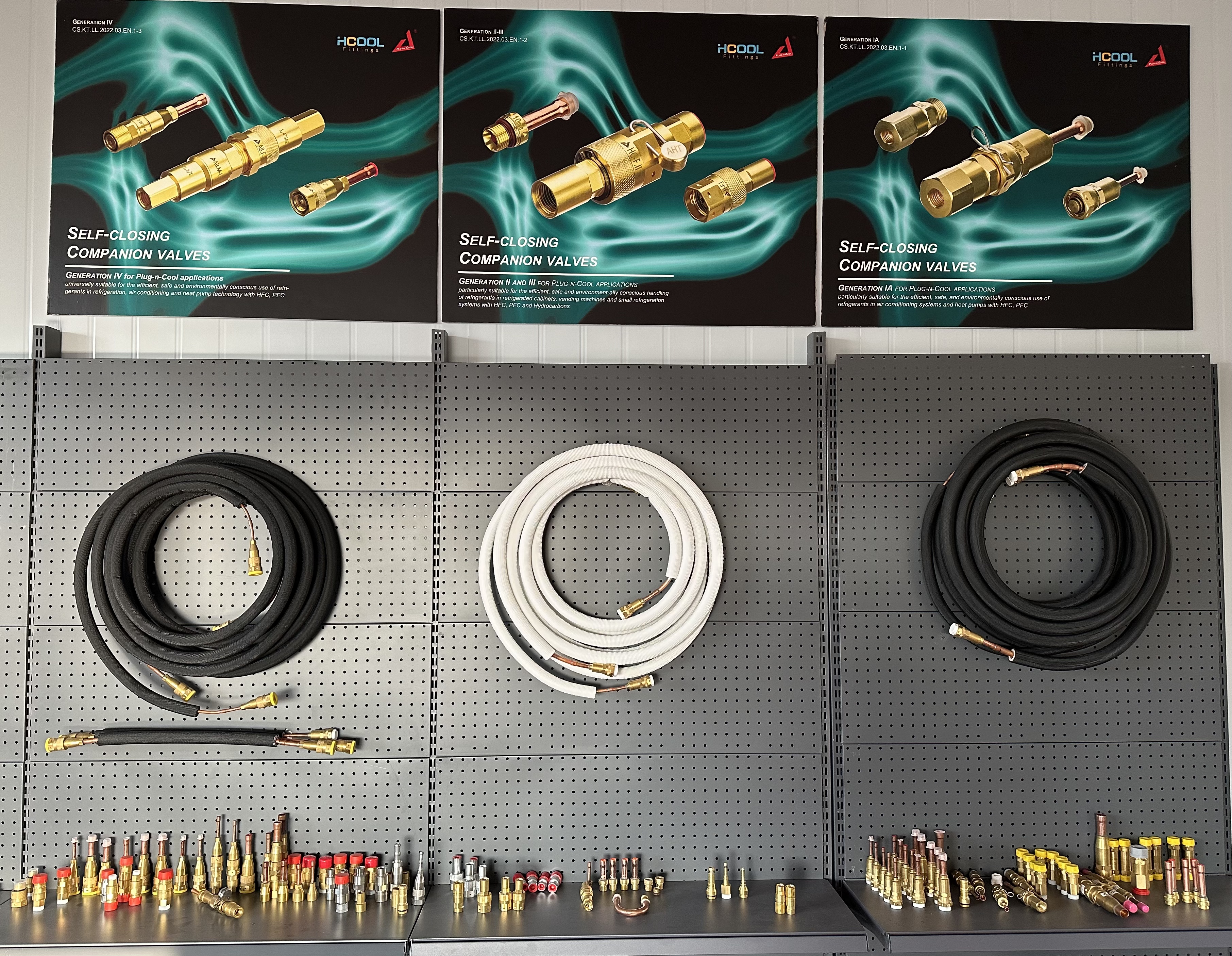 Válvula de conexão rápida para sistema de bomba de calor - série de conectores macho / fêmea